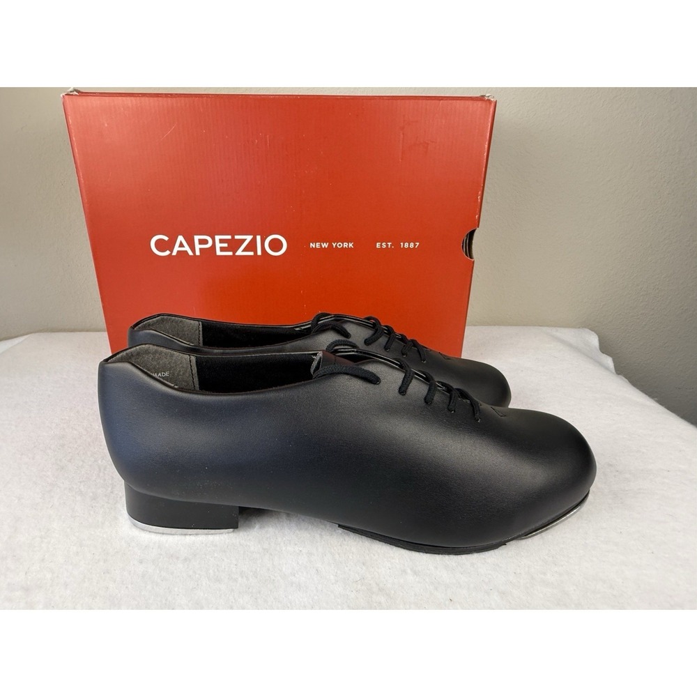 Capezio Tic Tap Toe Tap Shoes Black Mens 6.5 W Womens 8 Teletone Taps No Box - Picture 3 of 9